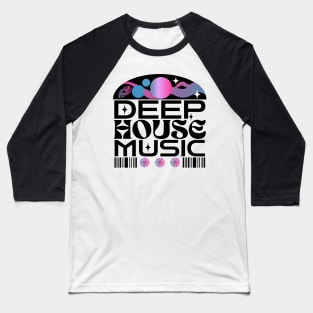 DEEP HOUSE  - Orbs And Stars (black/blue/pink) Baseball T-Shirt